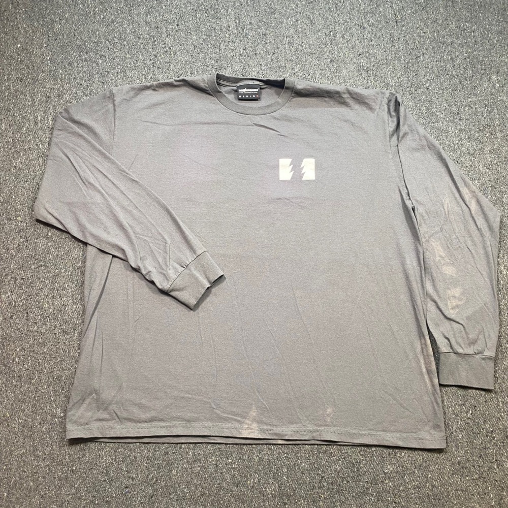 The Hundreds TShirt Sz 2X Mens Grey Skater Grunge Lightning Bolt Long Sleeve Tee
